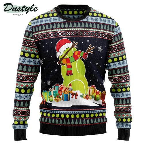 Tennis Snowman Ugly Christmas Sweater