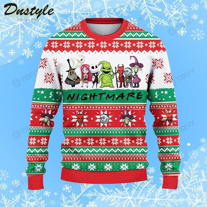 The Nightmare Before Christmas Jack Skellington And Friends Halloween 2022 Ugly Christmas Sweater