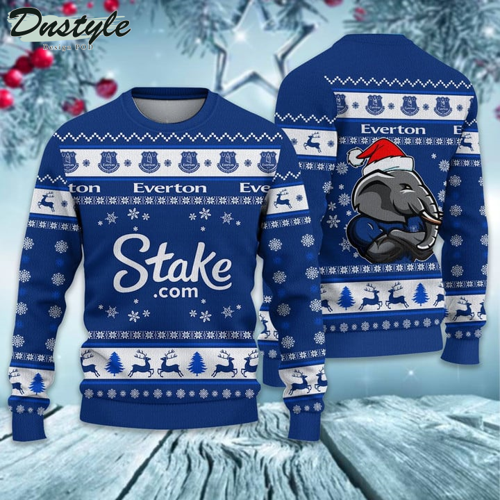 Everton F.C santa hat ugly christmas sweater
