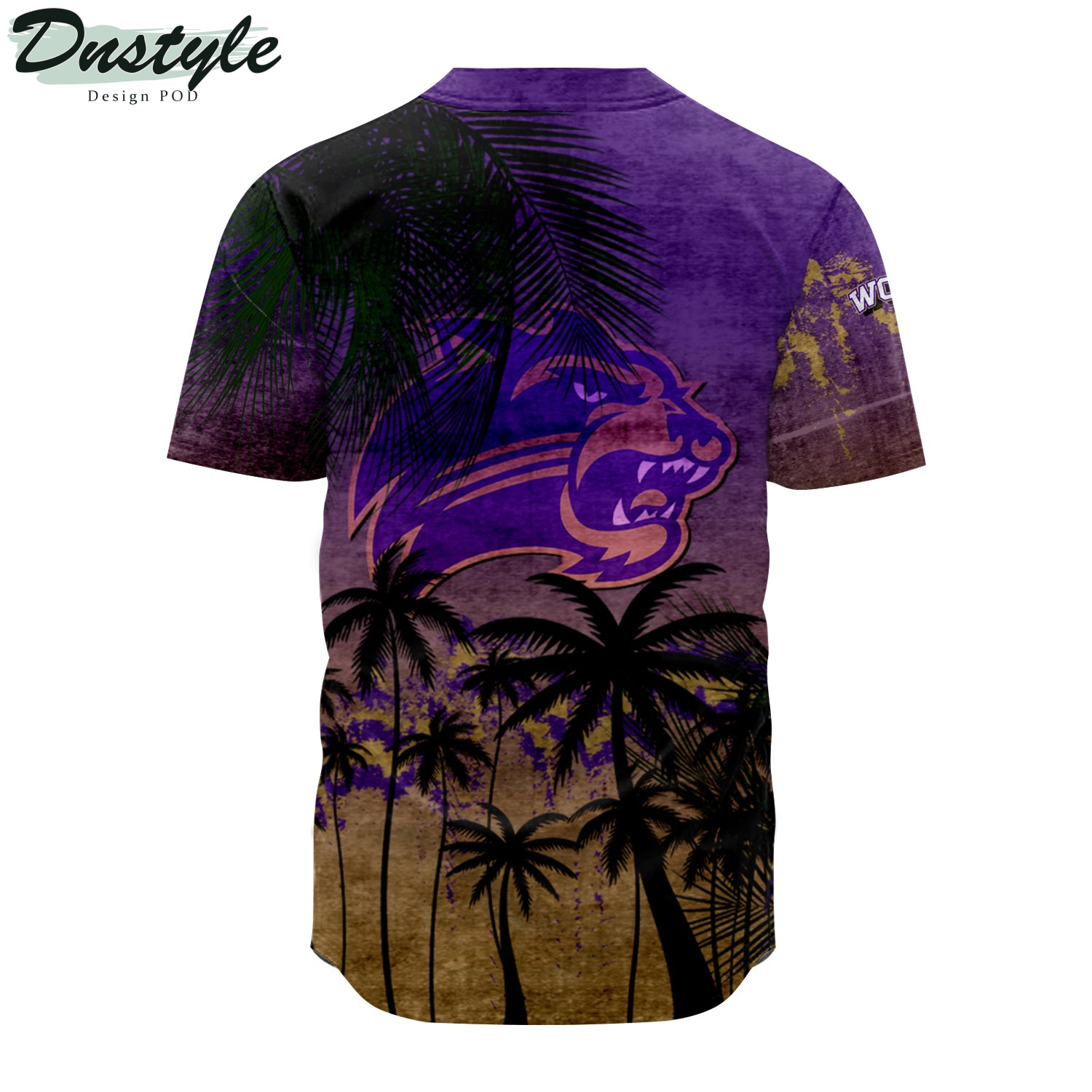 Western Carolina Catamounts Baseball Jersey Coconut Tree Tropical Grunge