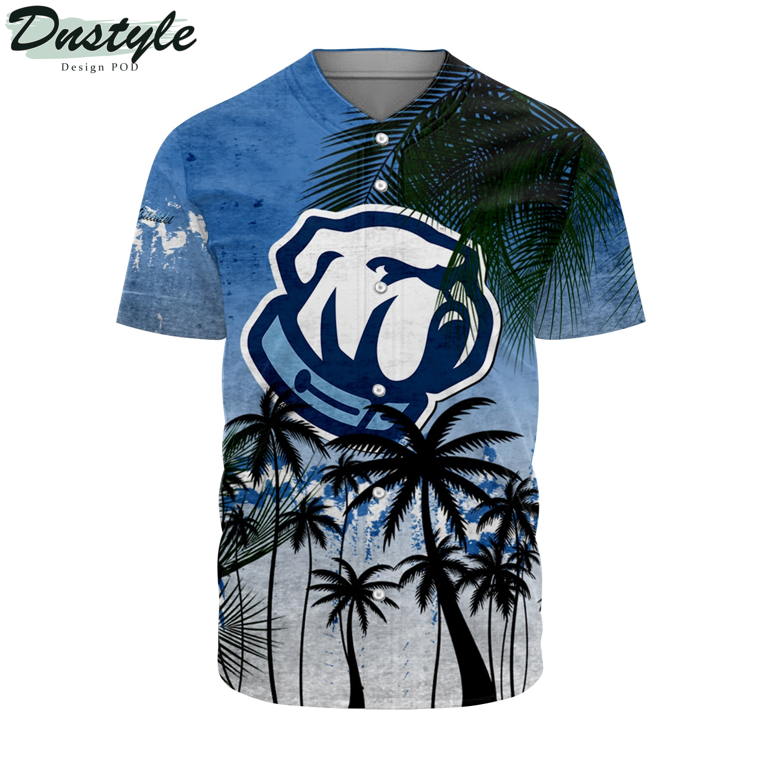 The Citadel Bulldogs Baseball Jersey Coconut Tree Tropical Grunge