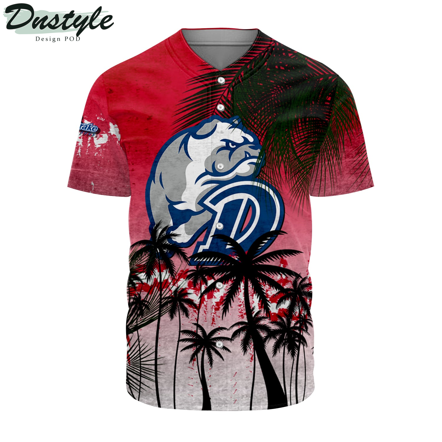 FIU Panthers Coconut Tree Tropical Grunge Baseball Jersey