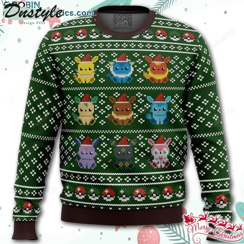 Pokemon Eevee Eeveelutions Ugly Christmas Wool Sweater