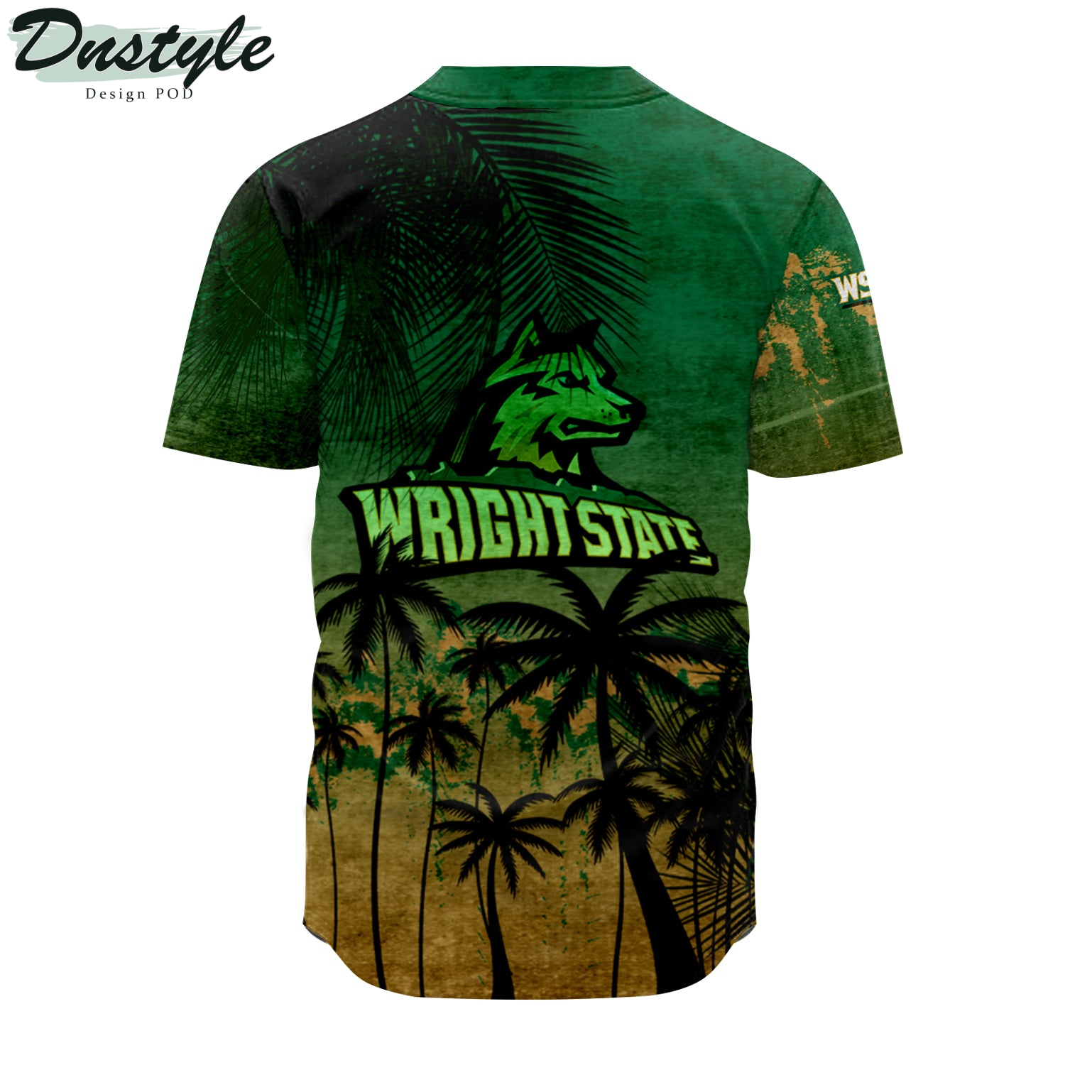 Wright State Raiders Baseball Jersey Coconut Tree Tropical Grunge