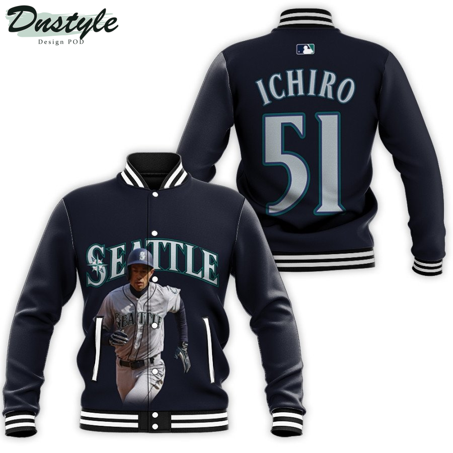 Seattle Mariners Ichiro Suzuki 51 MLB Great Player Navy 2019 Baseball Jacket
