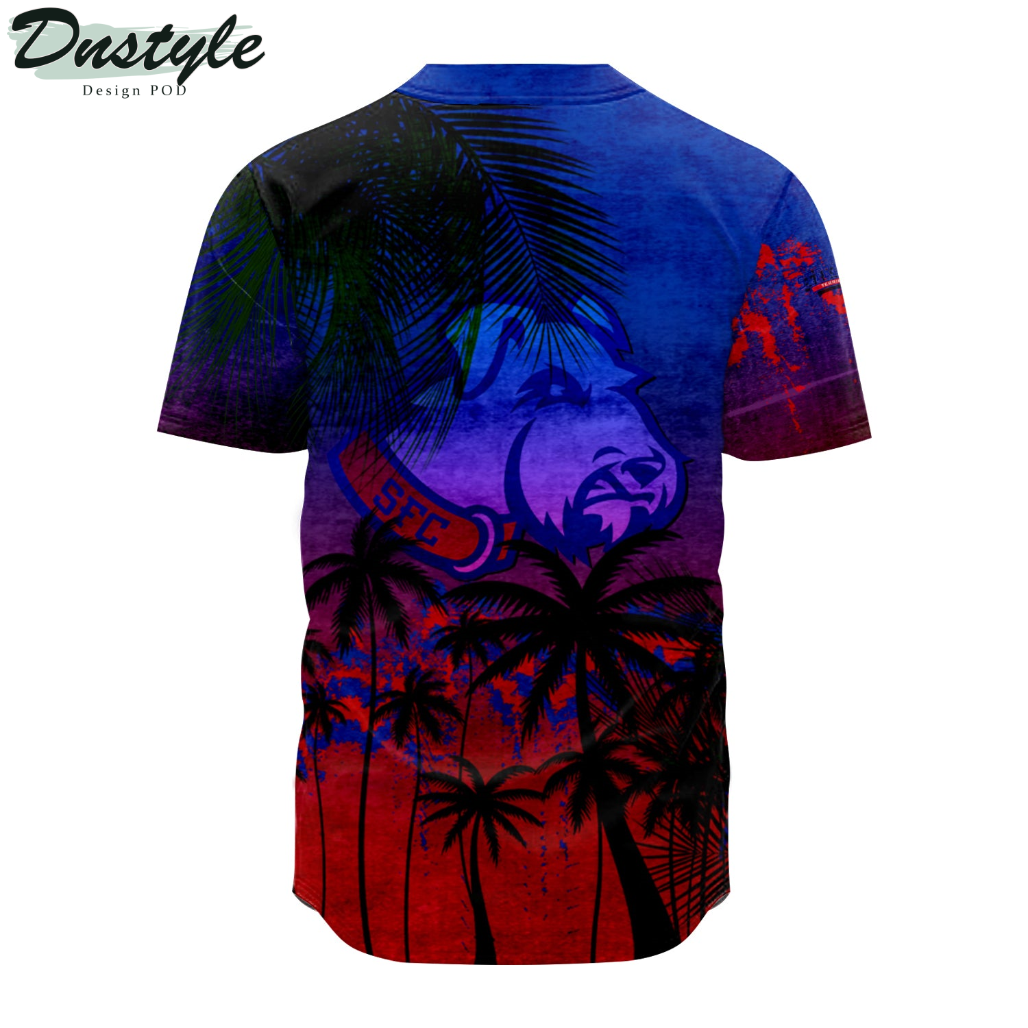 St. Francis Brooklyn Terriers Baseball Jersey Coconut Tree Tropical Grunge