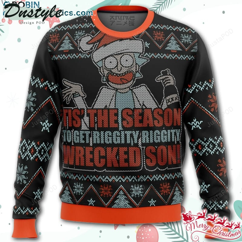Rick and Morty Tis The Season Ugly Christmas Wool Sweater