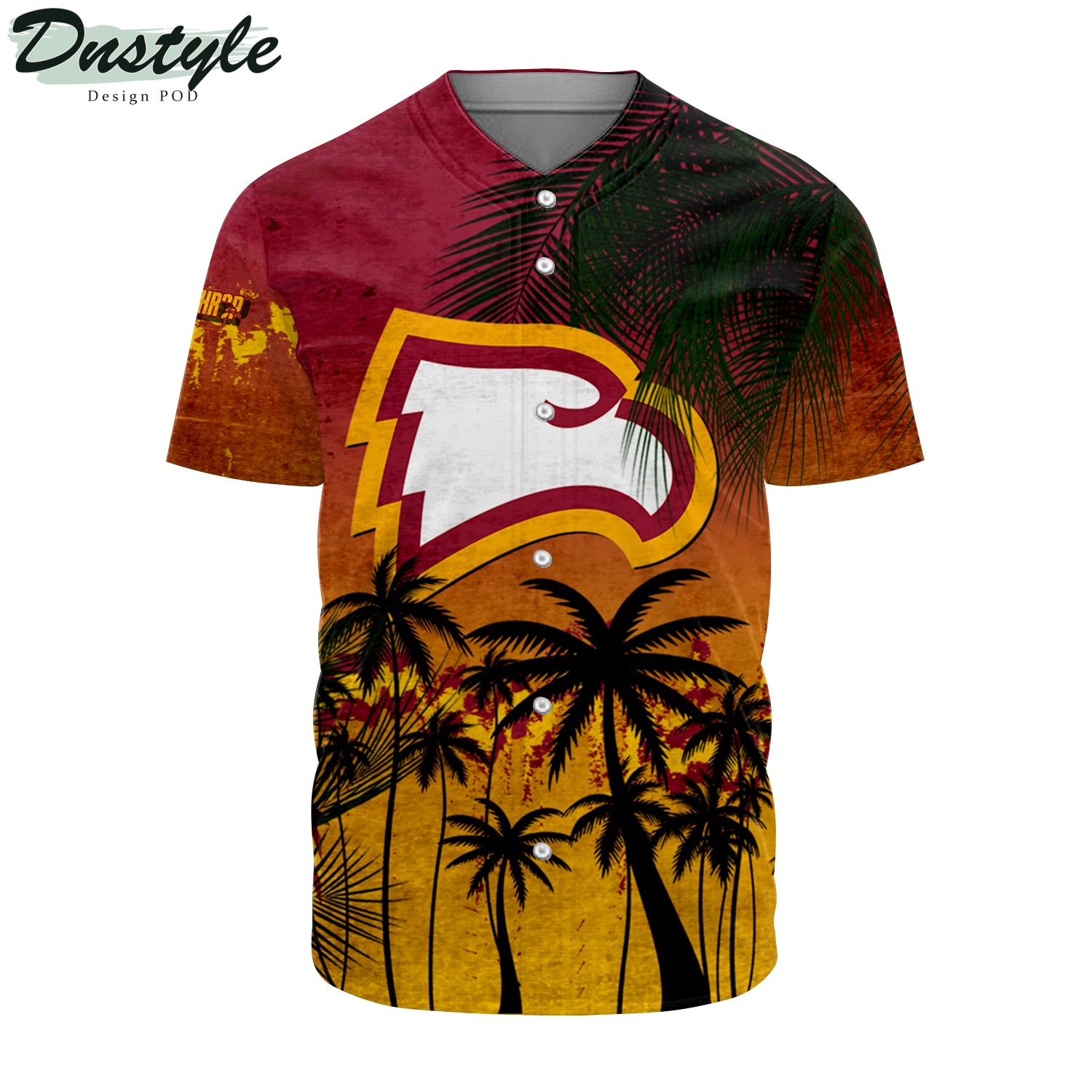 Winthrop Eagles Baseball Jersey Coconut Tree Tropical Grunge