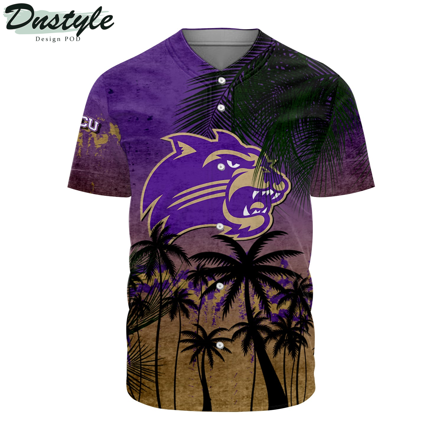 Western Carolina Catamounts Baseball Jersey Coconut Tree Tropical Grunge