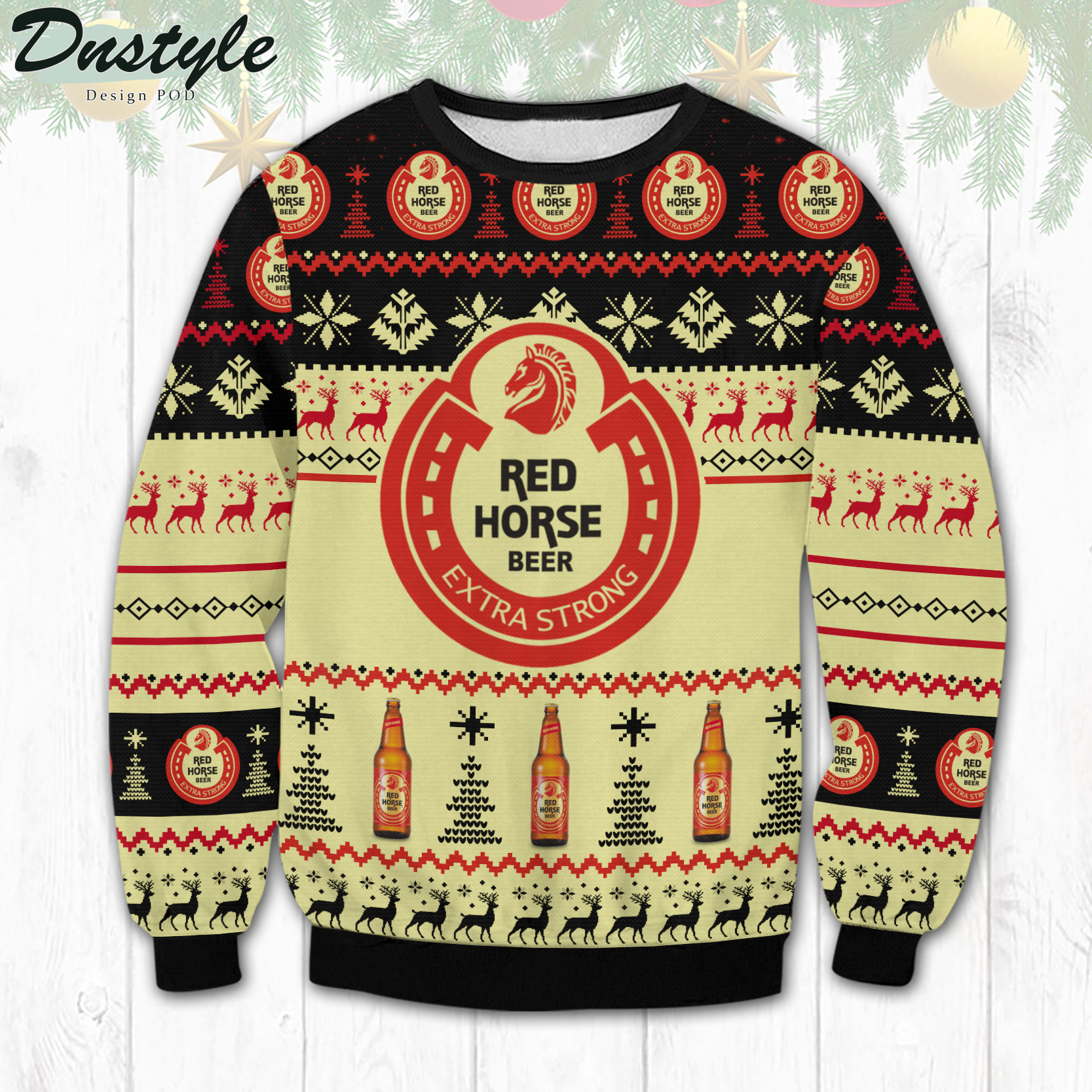 Red Horse Beer Extra Strong Ugly Christmas Sweater