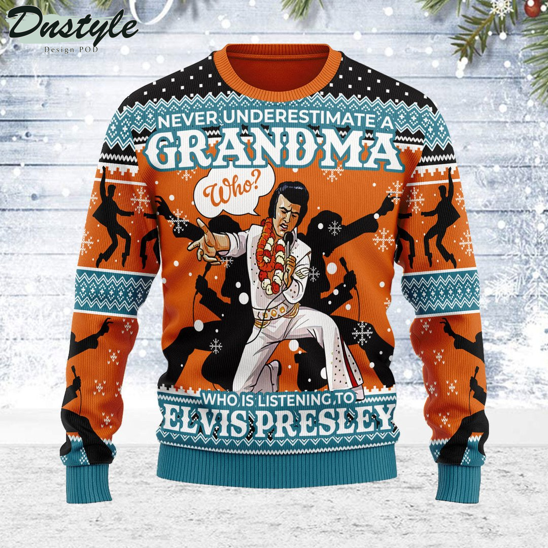 In memory of Elvis Presley Thank For The Memories Christmas Ugly Sweater