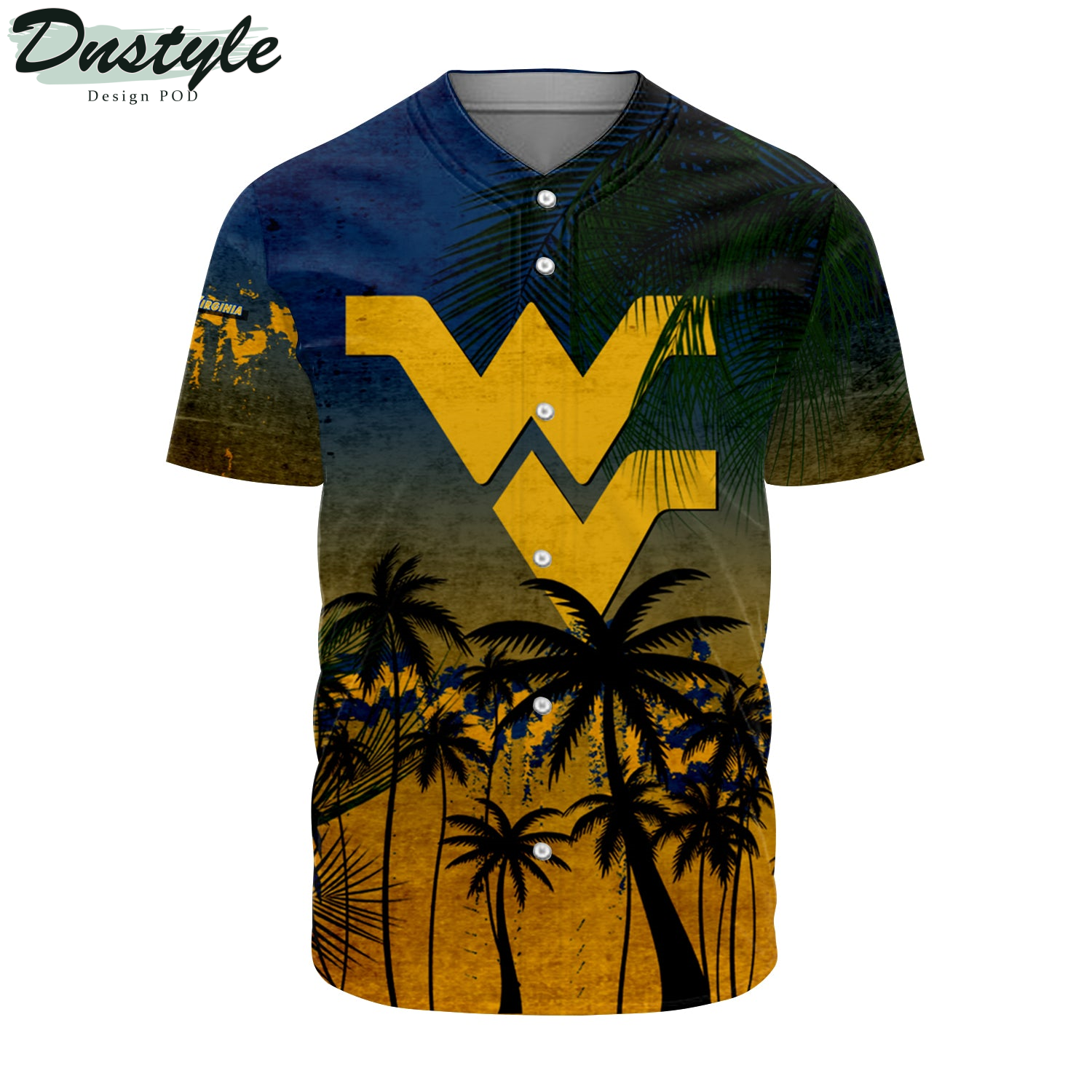 Yale Bulldogs Baseball Jersey Coconut Tree Tropical Grunge