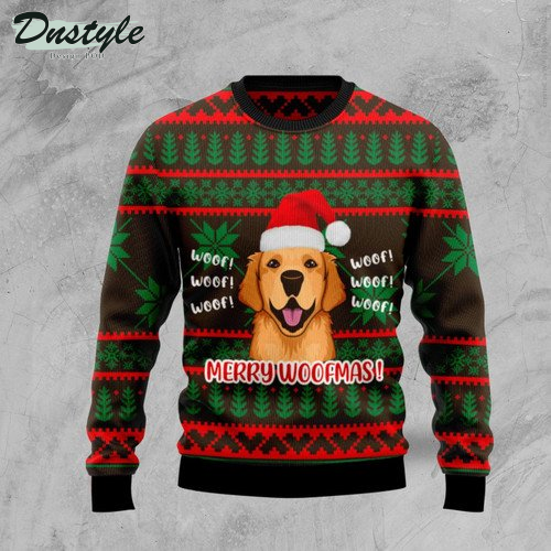 Golden Retriever Woofmas Ugly Christmas Sweater