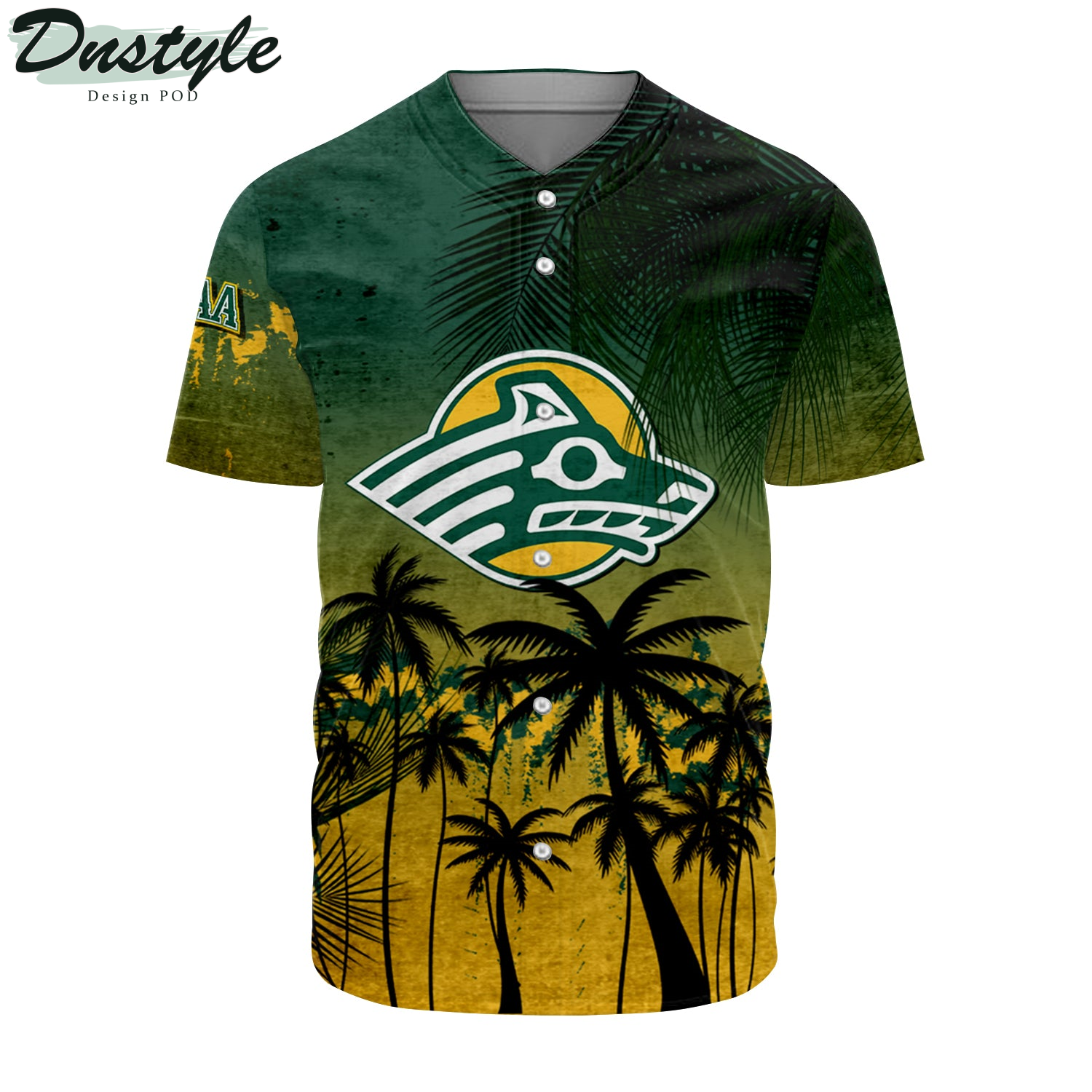 Alaska Nanooks Coconut Tree Tropical Grunge Baseball Jersey