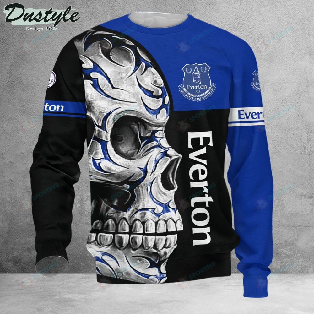 Everton F.C Skull 3d Hoodie Tshirt