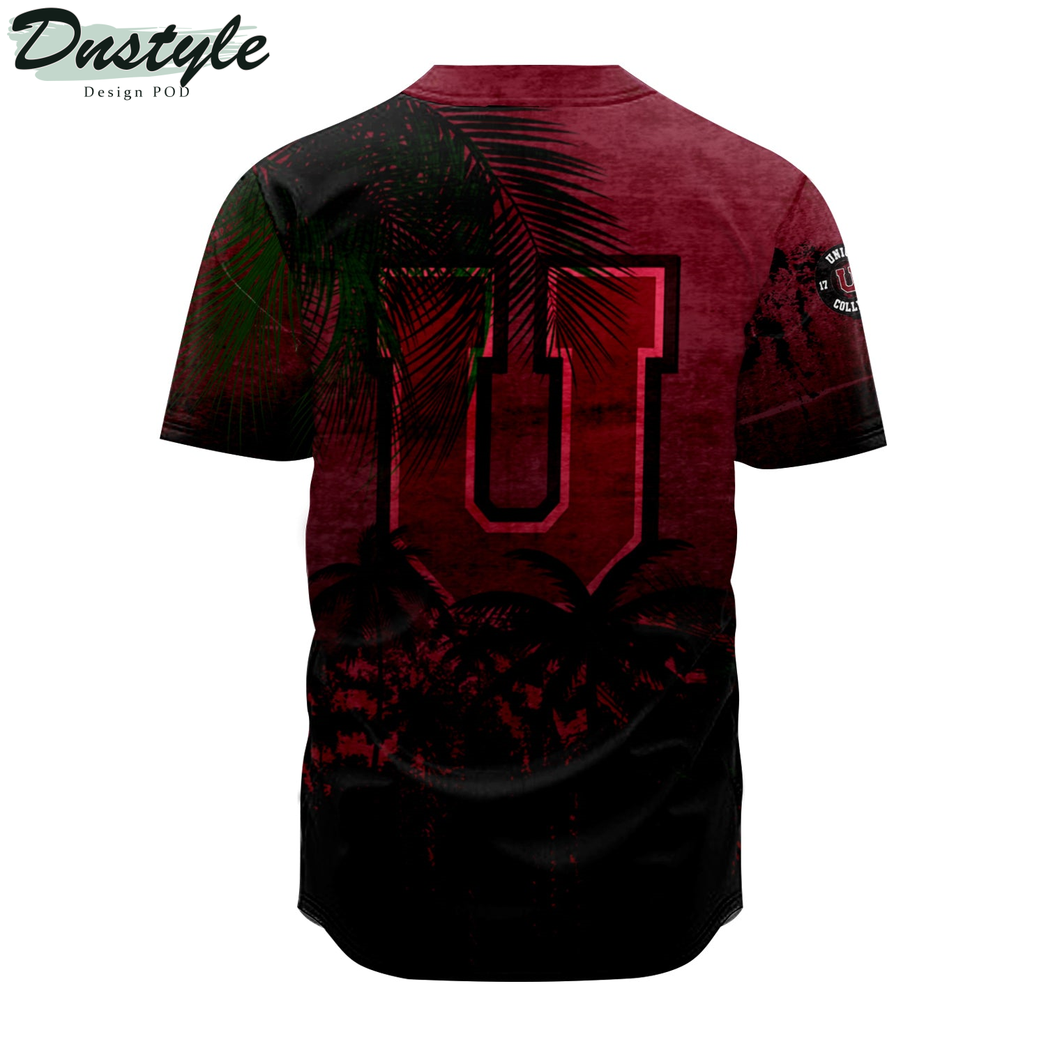 Union Dutchmen Baseball Jersey Coconut Tree Tropical Grunge