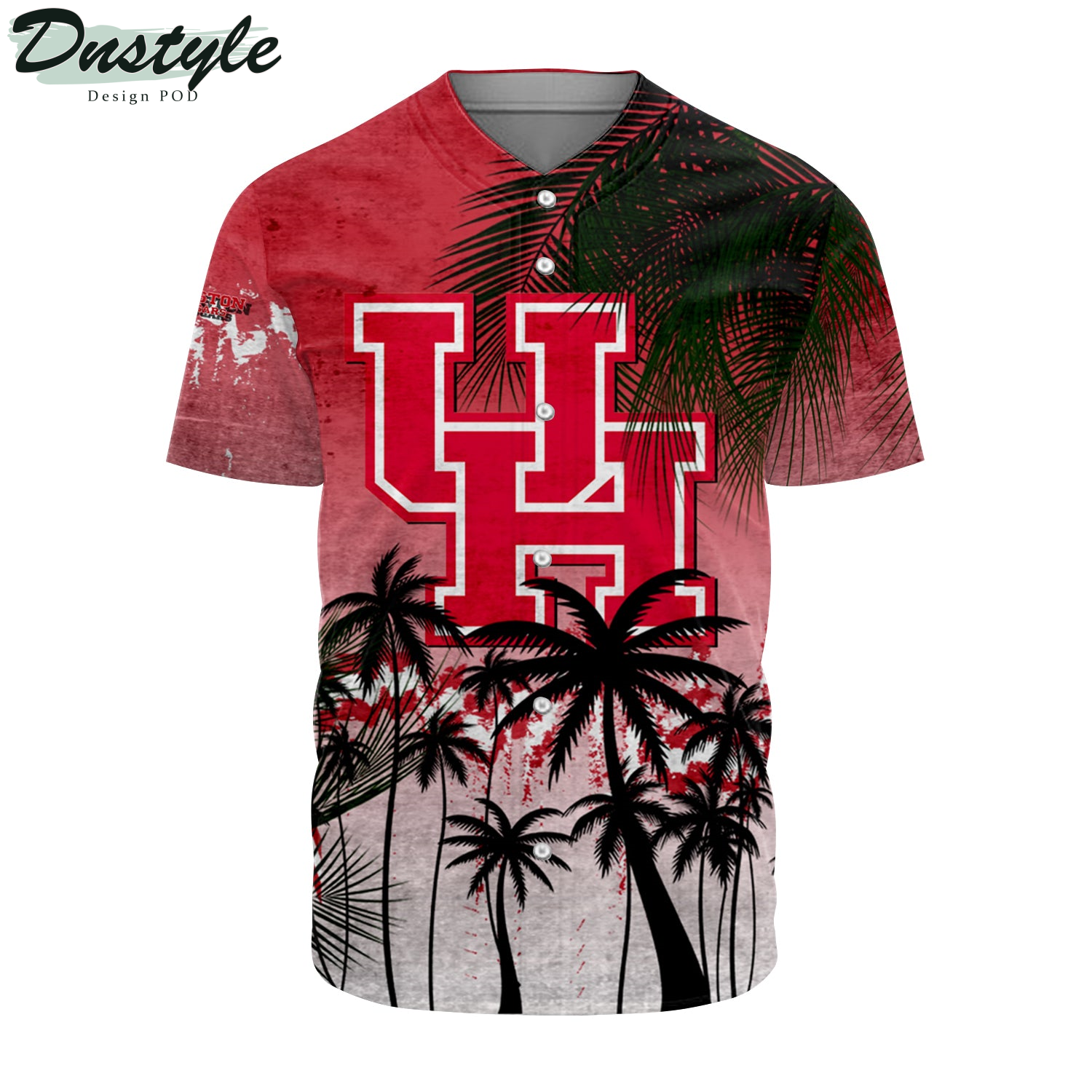 Howard Bison Coconut Tree Tropical Grunge Baseball Jersey