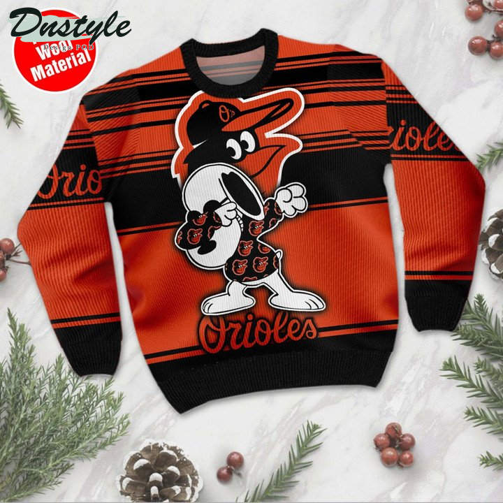 Love Baltimore Orioles Snoopy Ugly Sweater