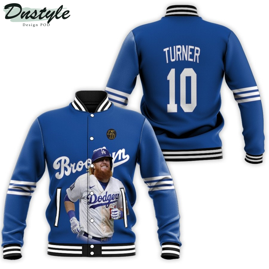 Los Angeles Dodgers Justin Turner 10 MLB Team 2020 Blue Jersey Baseball Jacket