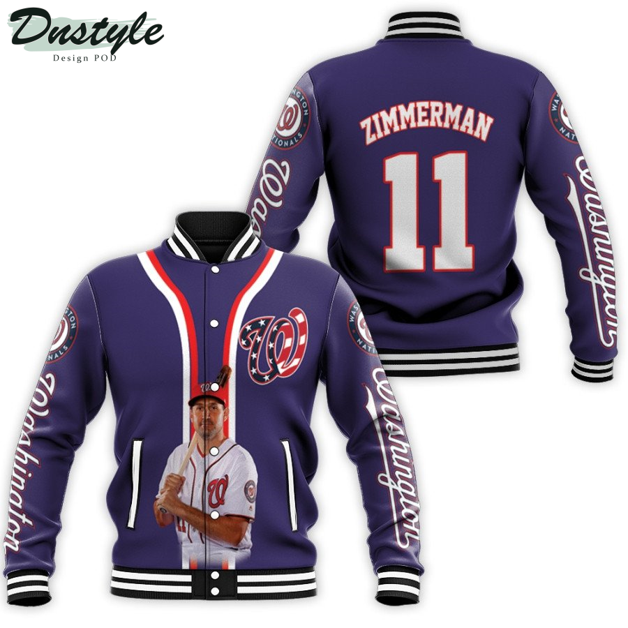 Washington Nationals Ryan Zimmerman 11 Legendary Captain Baseball Purple Baseball Jacket