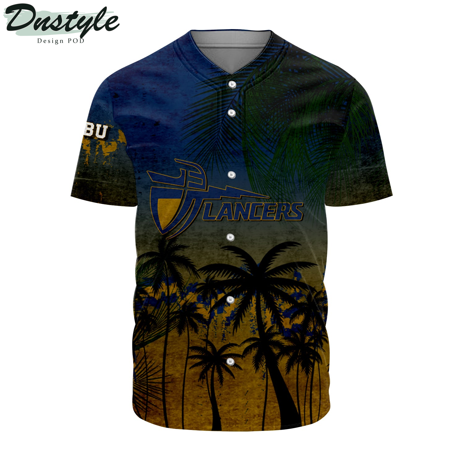 Chattanooga Mocs Coconut Tree Tropical Grunge Baseball Jersey