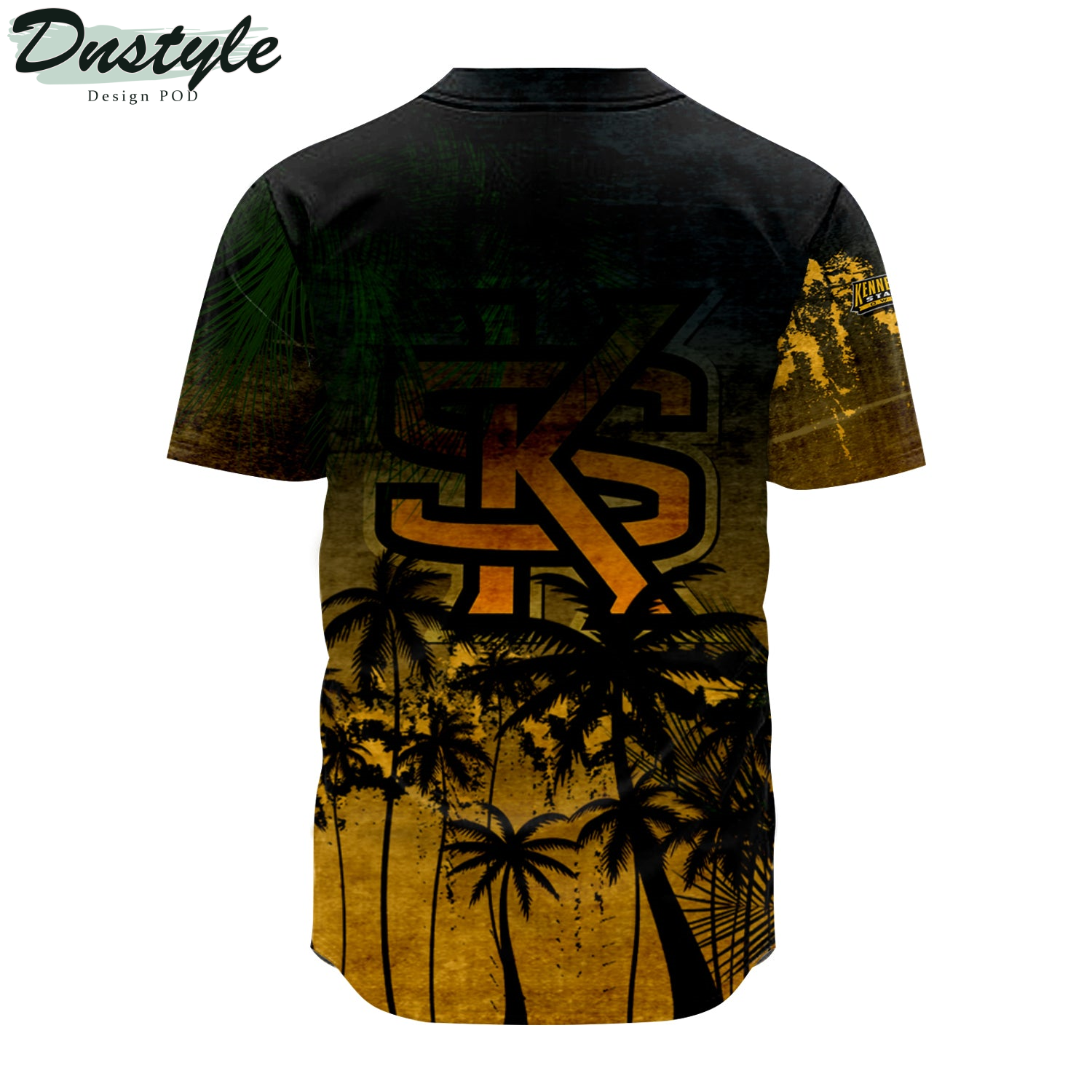 Kennesaw State Owls Coconut Tree Tropical Grunge Baseball Jersey