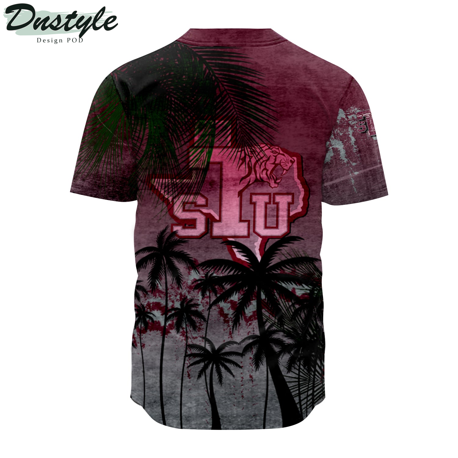 Texas Southern Tigers Baseball Jersey Coconut Tree Tropical Grunge