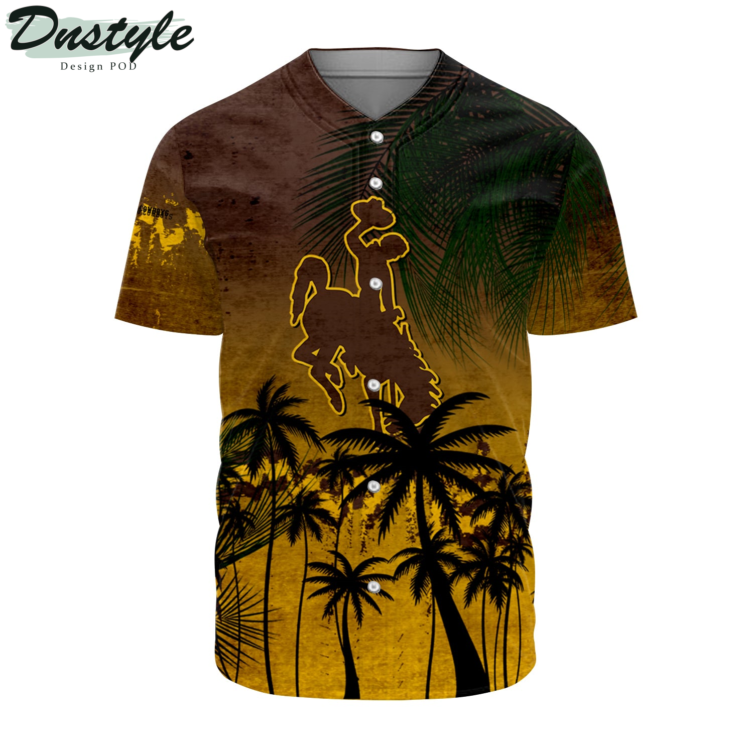 Washington State Cougars Baseball Jersey Coconut Tree Tropical Grunge