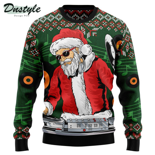 Satan Claus DJ Ugly Christmas Sweater