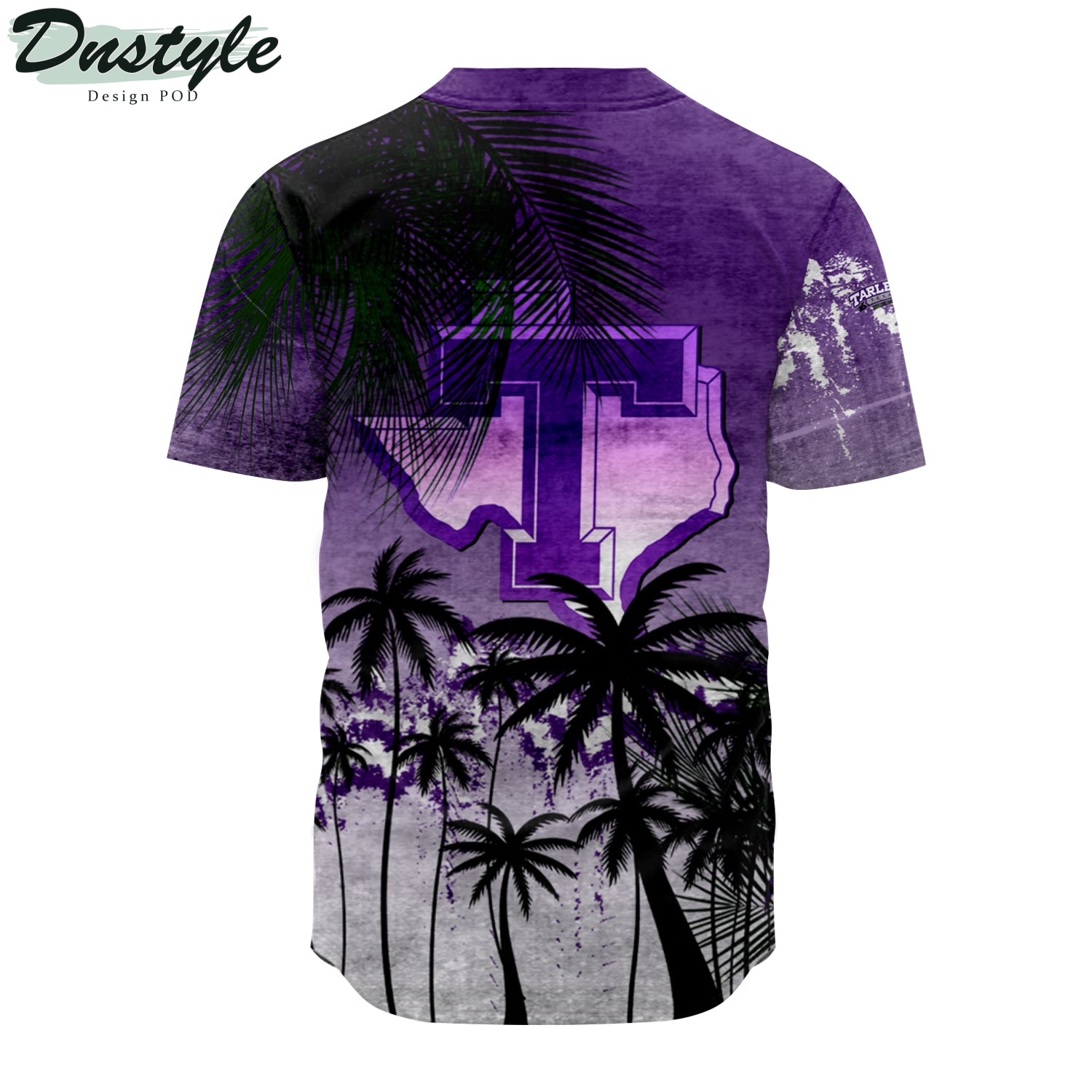 Tarleton State Texans Baseball Jersey Coconut Tree Tropical Grunge