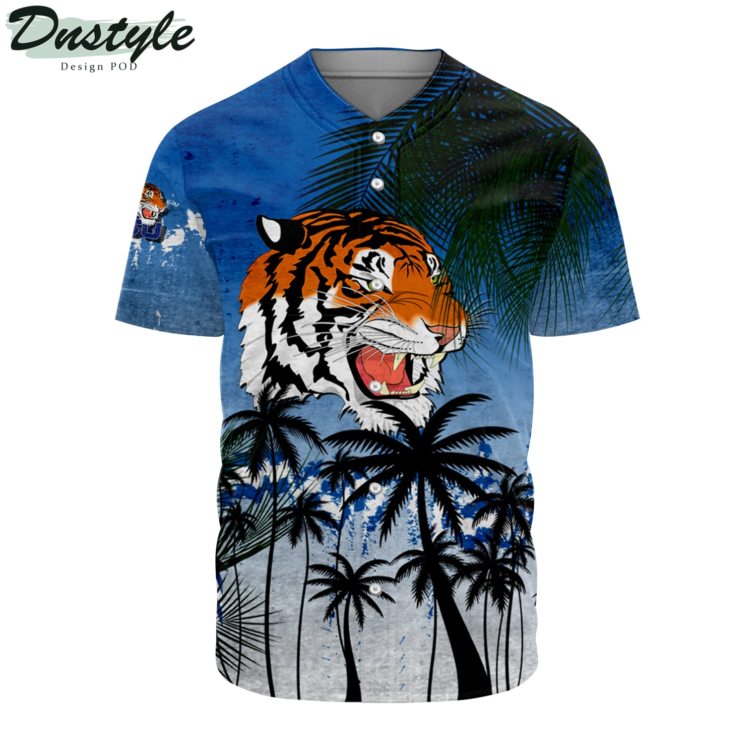 Tennessee State Tigers Baseball Jersey Coconut Tree Tropical Grunge