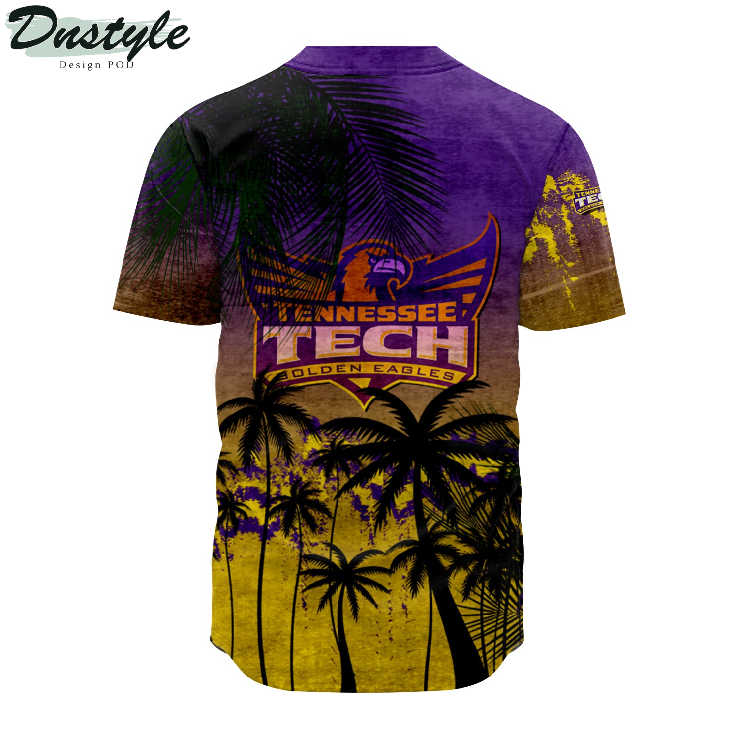 Tennessee Tech Golden Eagles Baseball Jersey Coconut Tree Tropical Grunge