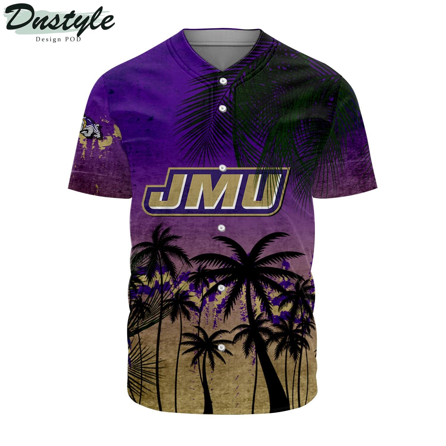 Kansas Jayhawks Coconut Tree Tropical Grunge Baseball Jersey