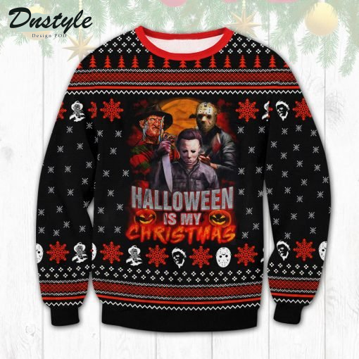 Jason Voorhees x Pumkpin x Skeleton Halloween Christmas Ugly Sweater