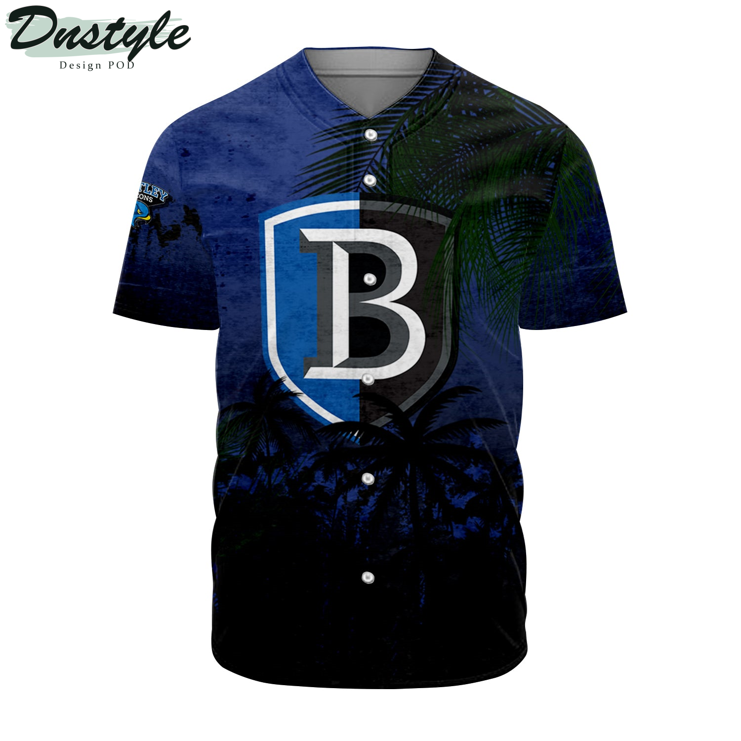 Bentley Falcons Coconut Tree Tropical Grunge Baseball Jersey