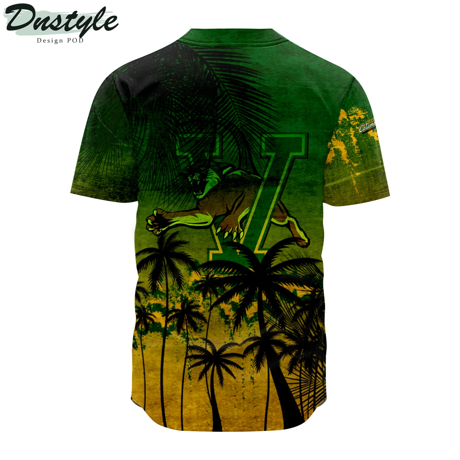 Vermont Catamounts Baseball Jersey Coconut Tree Tropical Grunge