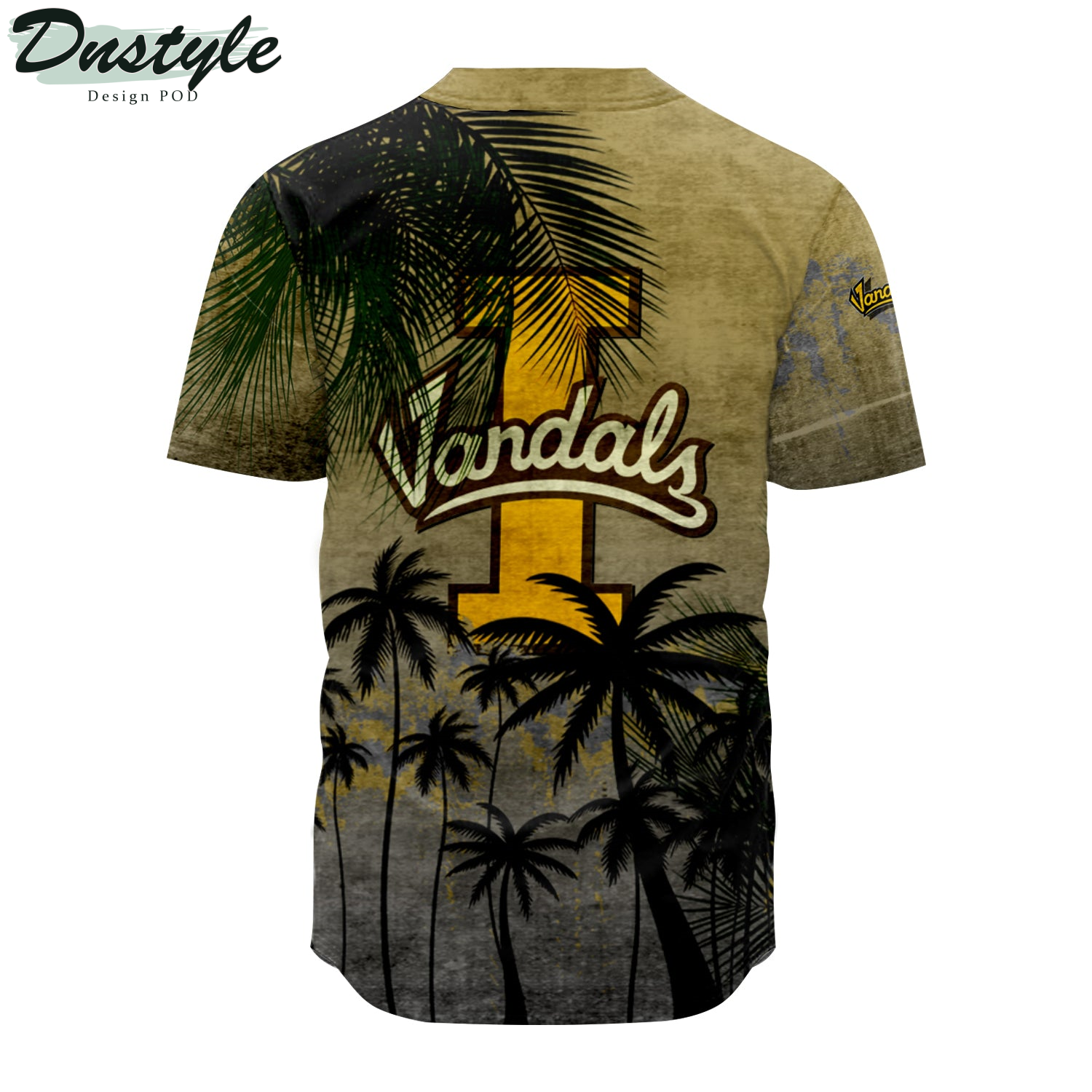 Idaho Vandals Coconut Tree Tropical Grunge Baseball Jersey