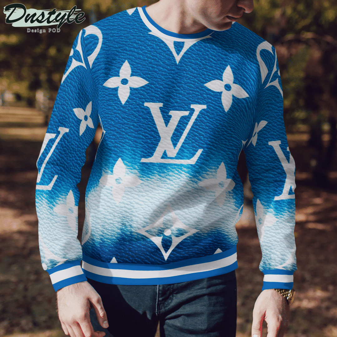 Louis Vuitton Blue ugly sweater and legging