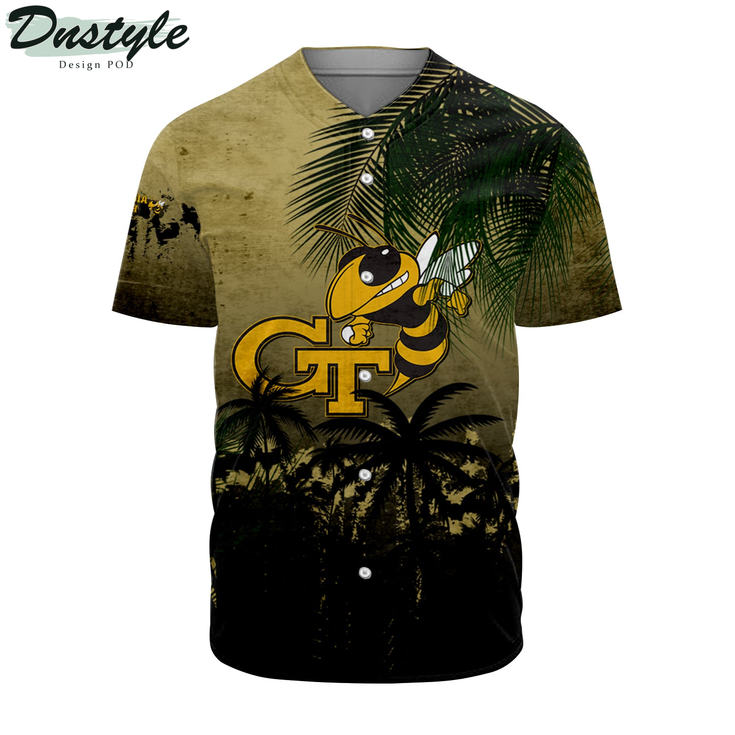 Gonzaga Bulldogs Coconut Tree Tropical Grunge Baseball Jersey