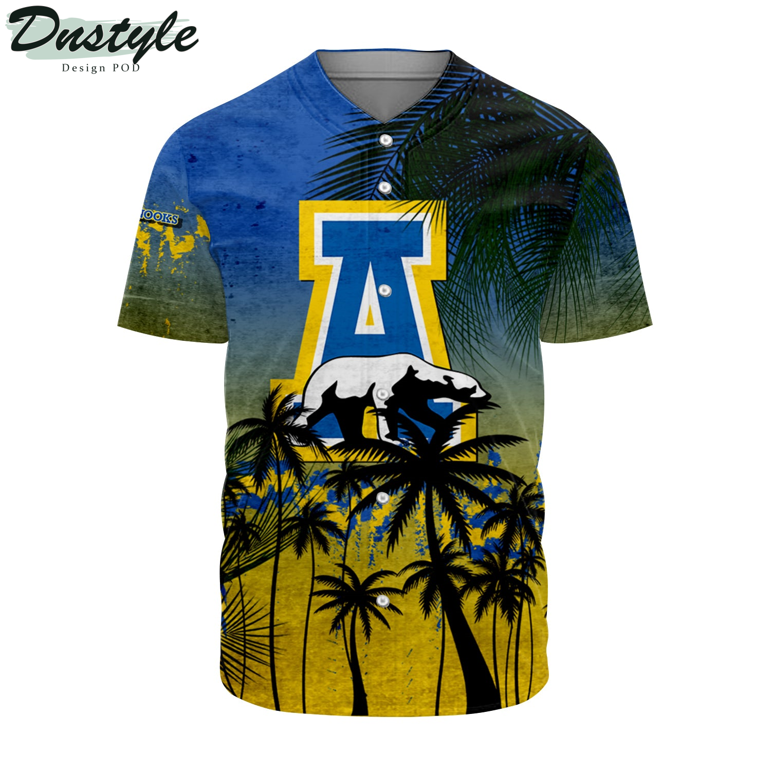 Alcorn State Braves Coconut Tree Tropical Grunge Baseball Jersey