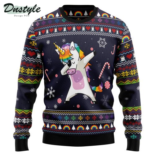 Unicorn Dab Ugly Christmas Sweater