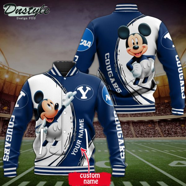 BYU Cougars Mickey Custom Name Baseball Jacket