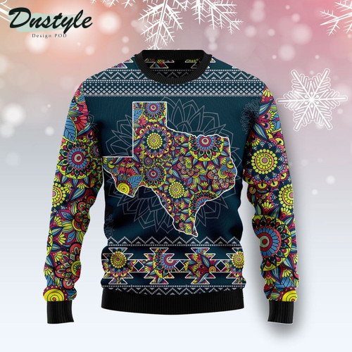 Texas Blue Mandala Ugly Christmas Sweater