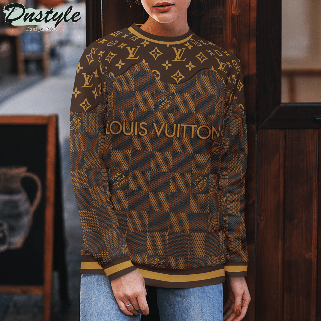 Louis Vuitton Brown ugly sweater and legging