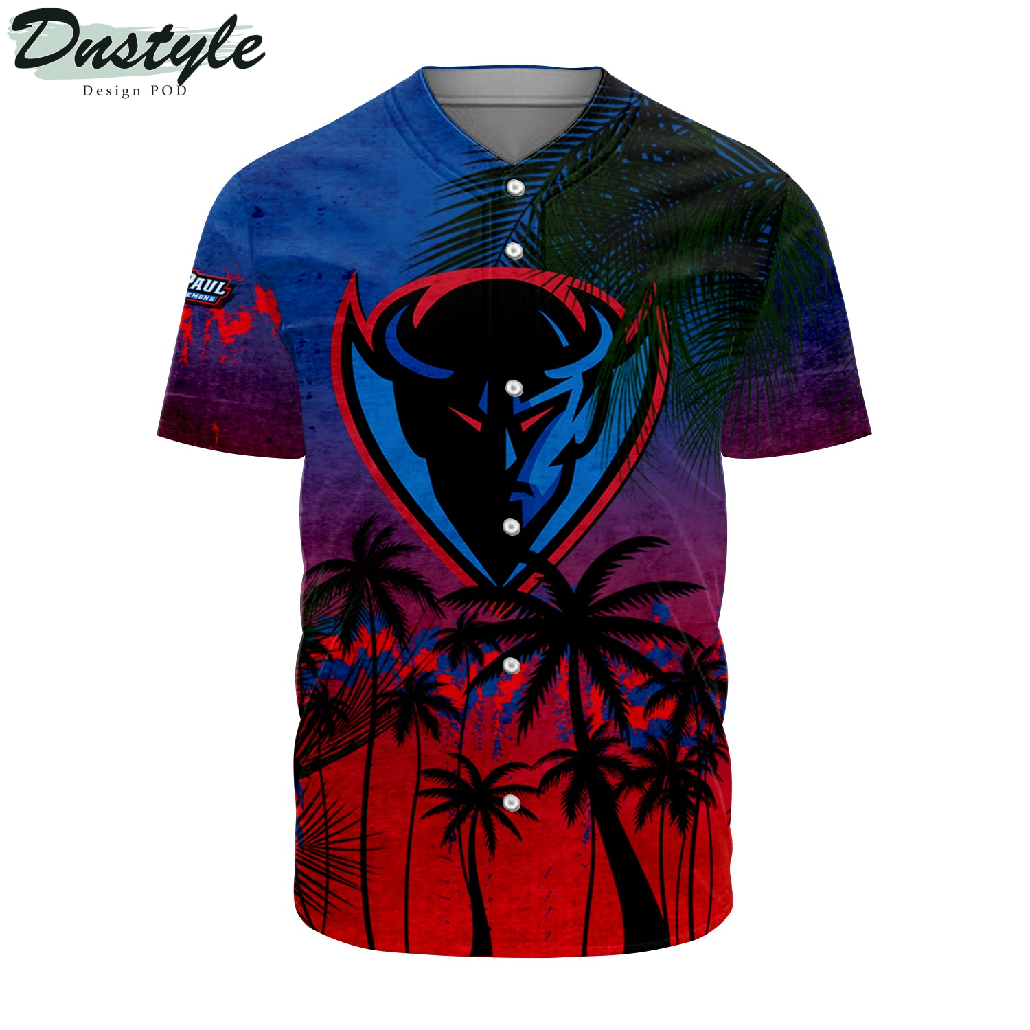 Detroit Mercy Titans Coconut Tree Tropical Grunge Baseball Jersey