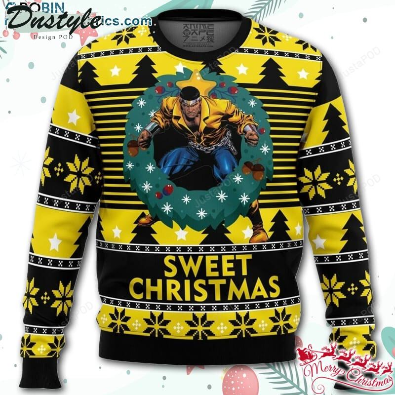 Sweet Christmas Luke Cage Ugly Christmas Wool Sweater