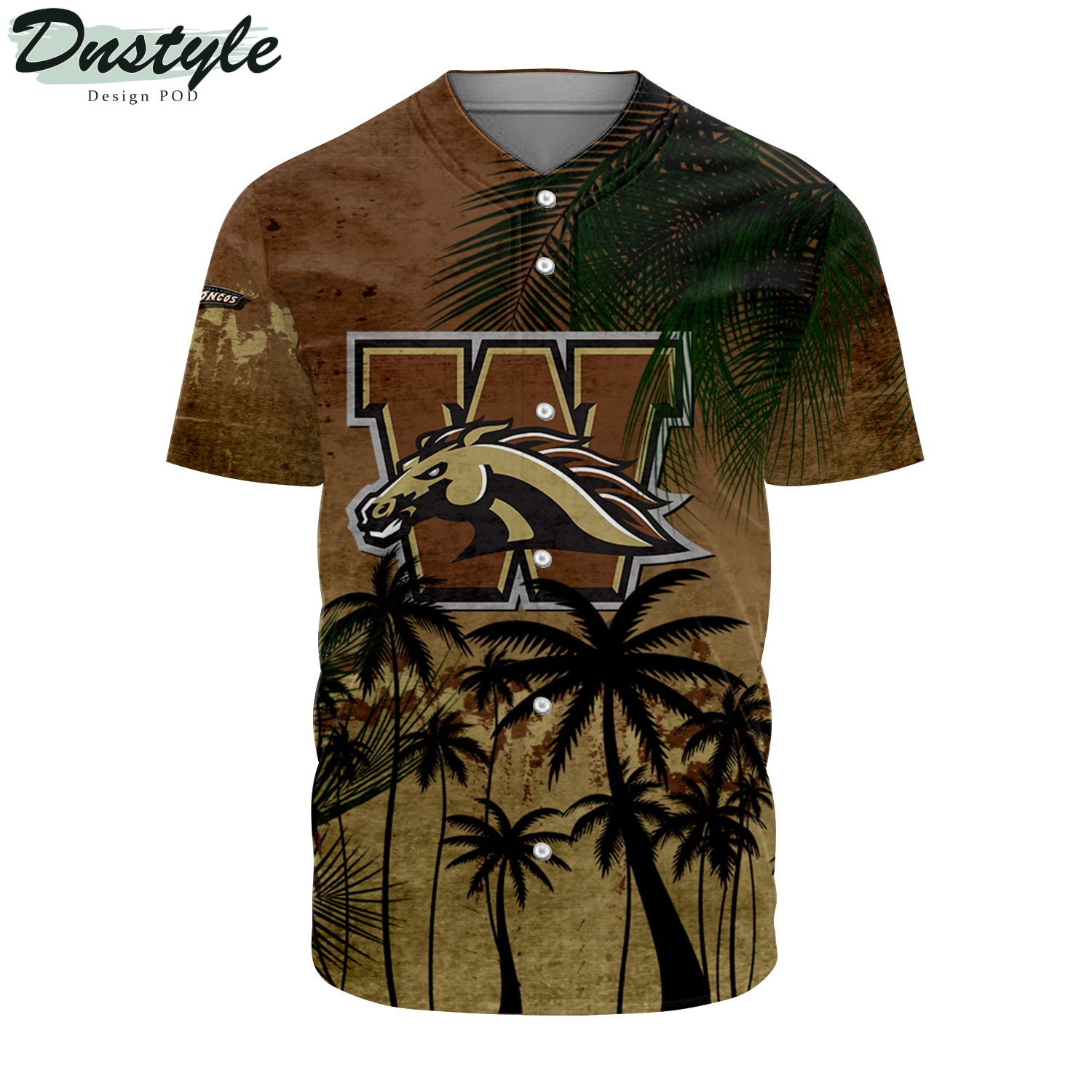 Wisconsin Badgers Baseball Jersey Coconut Tree Tropical Grunge