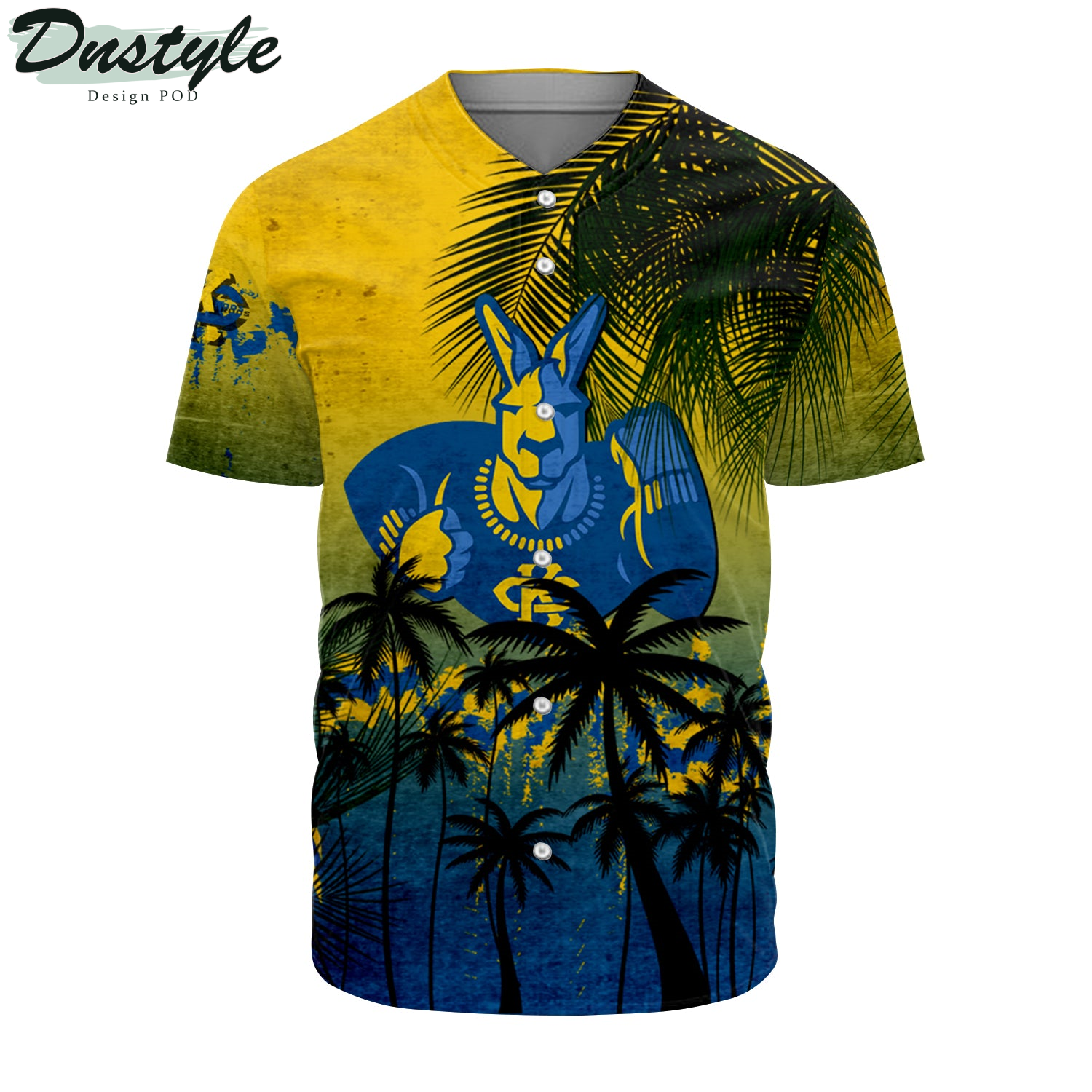 UMKC Kangaroos Baseball Jersey Coconut Tree Tropical Grunge