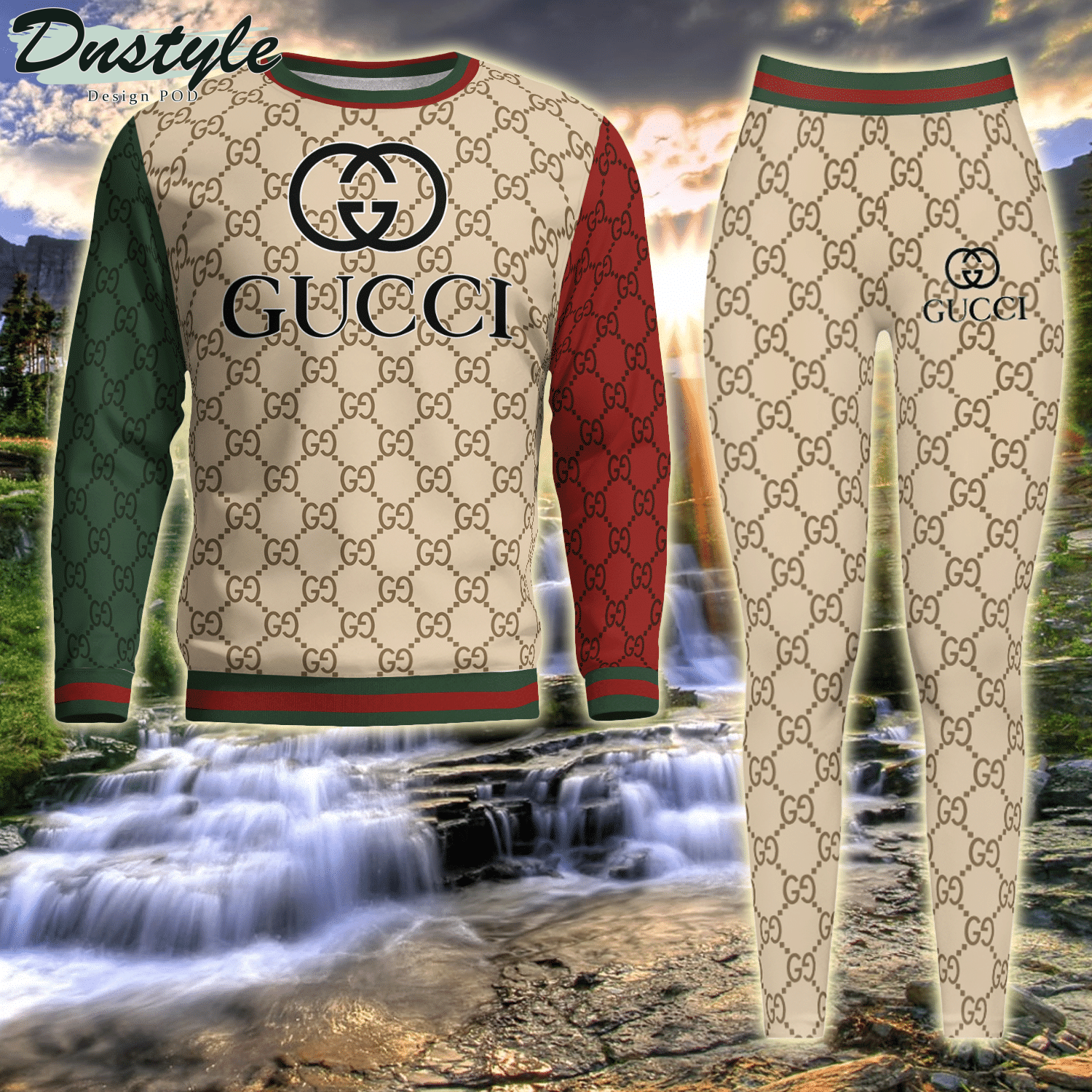 Gucci Green Red ugly sweater and legging