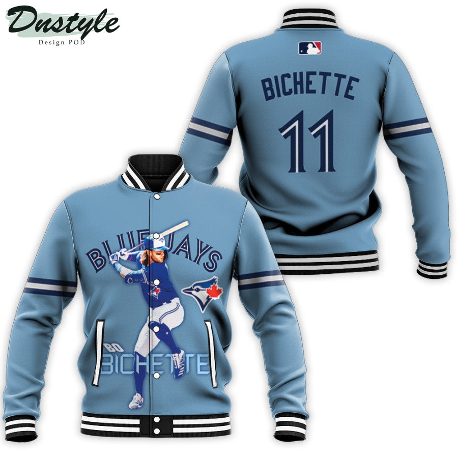 Toronto Blue Jays Bo Bichette 11 MLB Baseball Powder Blue Baseball Jacket